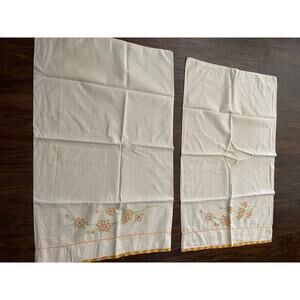Vintage embroidered floral pillowcase standard size